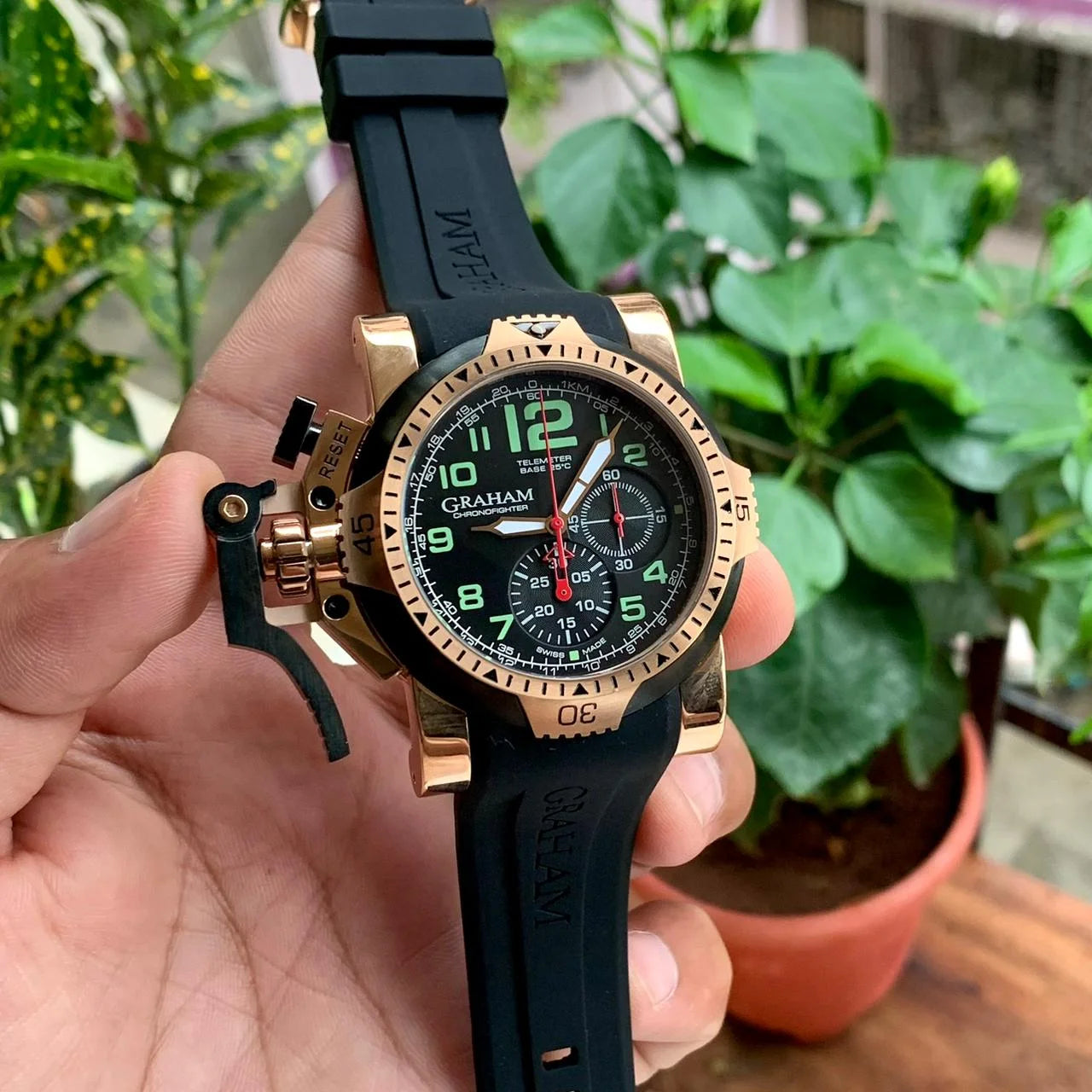 Graham Chronofighter Black-RG Edition 44MM Quartz