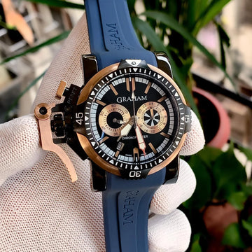 Graham Chronofighter Oversize Blue-RG Quartz