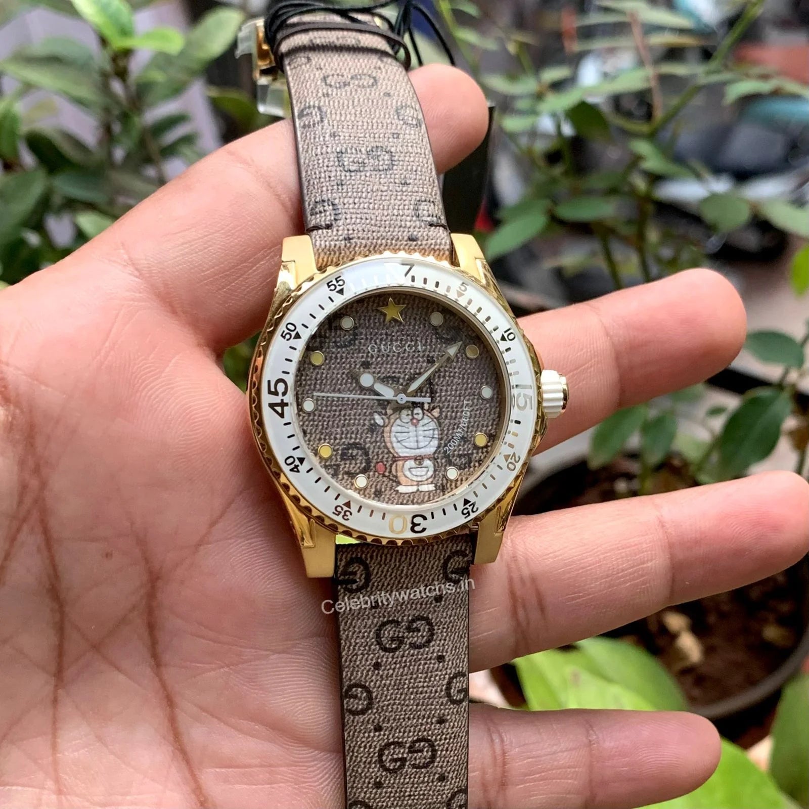 Gucci Dive Doreman Brown Gold YA136334