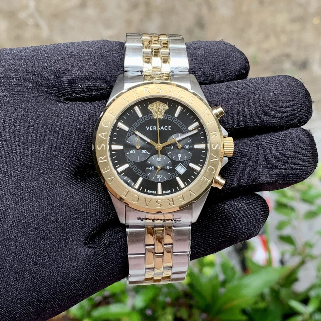 Versace Chrono Signature Black Dial Two-Tone
