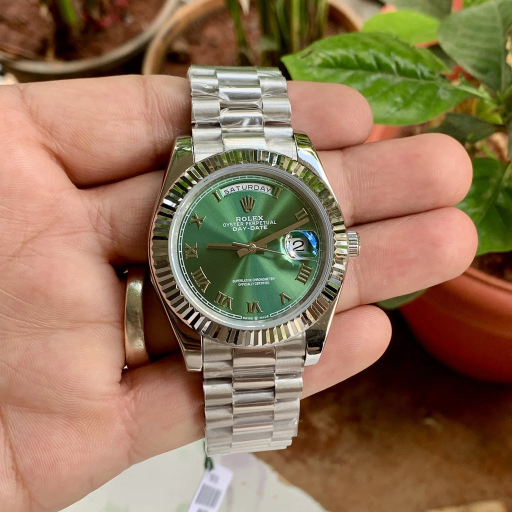Rolex Day-Date Green Dial Semi Swiss