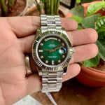 Rolex Day-Date Green Diamond Figure Semi Swiss