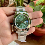 Rolex DateJust Green Dial Plain Bezel Semi ETA