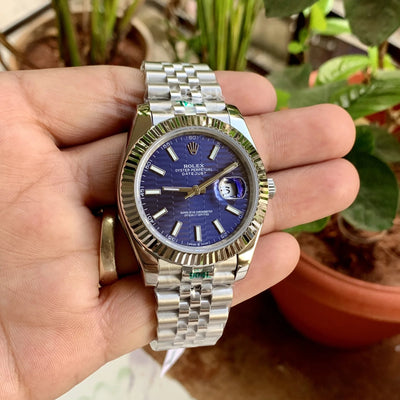 Rolex DateJust Blue Motif Dial Semi ETA