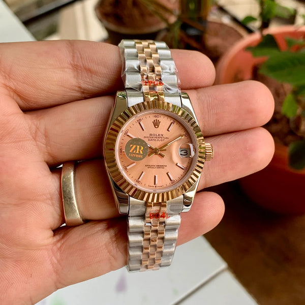 Rolex DateJust Rose Dial Fluted Bezel 33MM Ladies