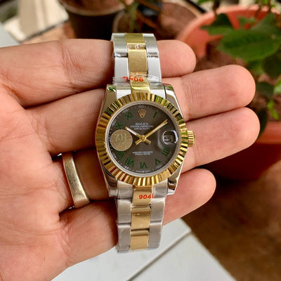 Rolex DateJust Two-Tone Gold Roman Figure 33MM Ladies
