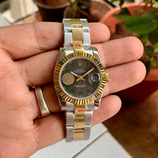 Rolex DateJust Two-Tone Gold Roman Figure 33MM Ladies