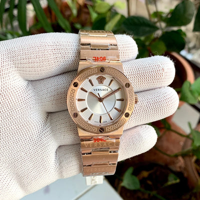 Versace Greca Logo RGold Chain WhiTe Dial