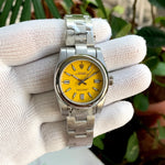 Rolex Oyster Perpetual Yellow Dial 33Mm Ladies