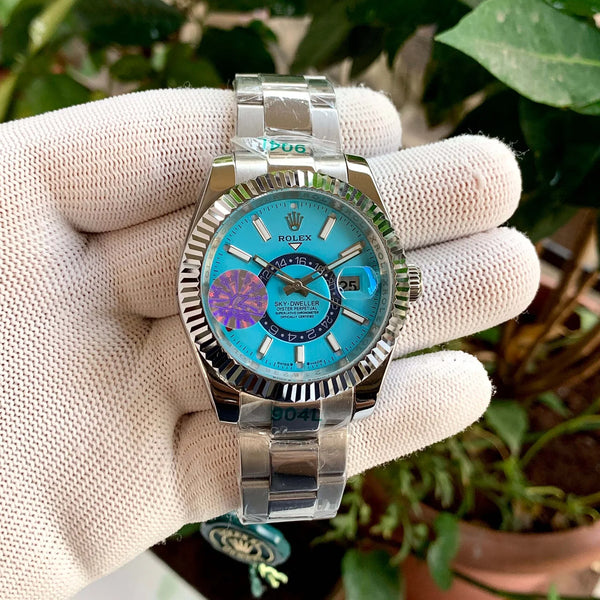 Rolex Sky-Dweller Tiffany Dial Fluted Bezel