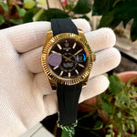 Rolex Sky Dweller Gold Fluted Bezel