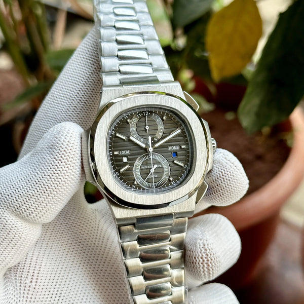 Patek Philippe Nautilus Travel Time Silver