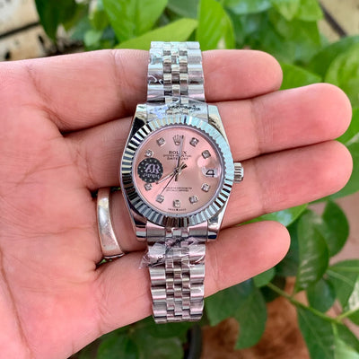 Rolex DateJust Silver-Pink Ladies