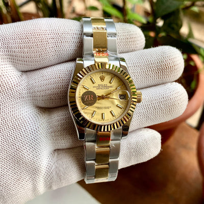 Rolex DateJust Gold Fluted Bezel Ladies