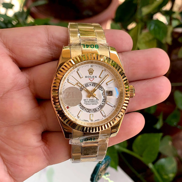 Rolex Sky-Dweller Oyster Gold White Dial
