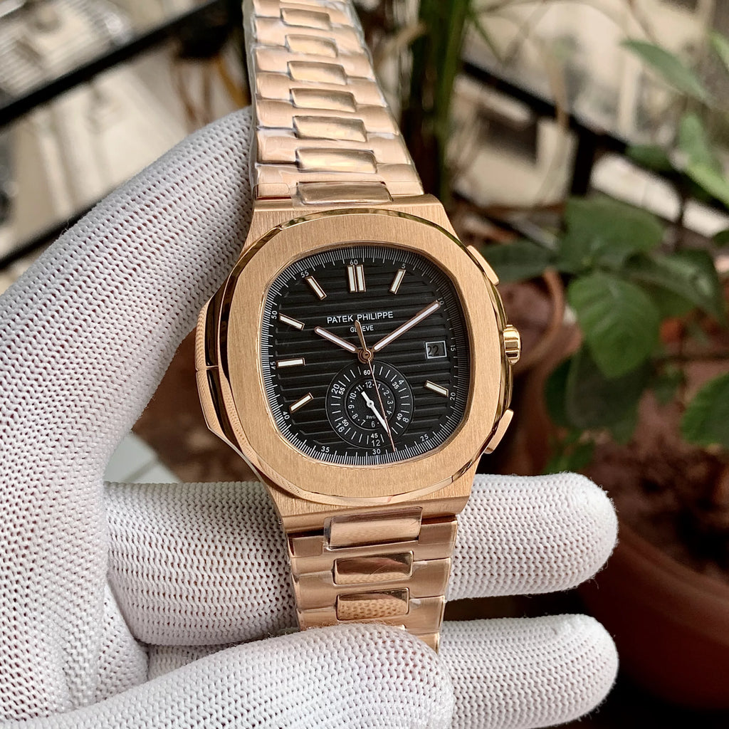 Patek Philippe Nautilus Geneve RG Black Dial