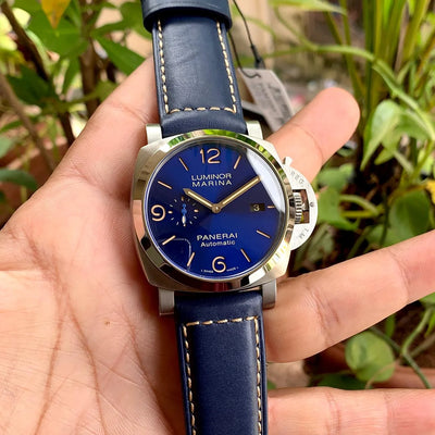 Luminor Panerai Marina Automatic Blue Silver Bezel