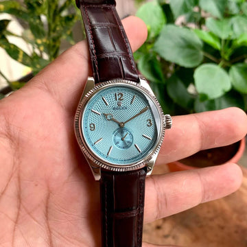 Rolex 1908 Ice Blue Leather Automatic