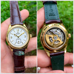 Rolex 1908 Yellow Gold Leather Semi Eta Automatic