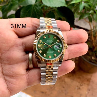 Rolex DateJust Jubilee Green Dial Gold Ladies