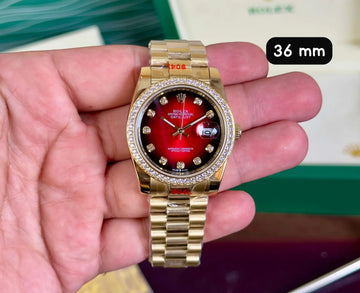 Rolex DateJust RoseGold Diamond Bezel 36MM Ladies