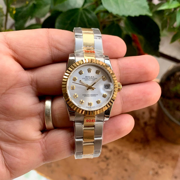 Rolex DateJust Oyster White Dial Gold Ladies