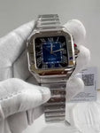 Cartier Santos XL Silver WSSA0030 Blue BV Factory Swiss