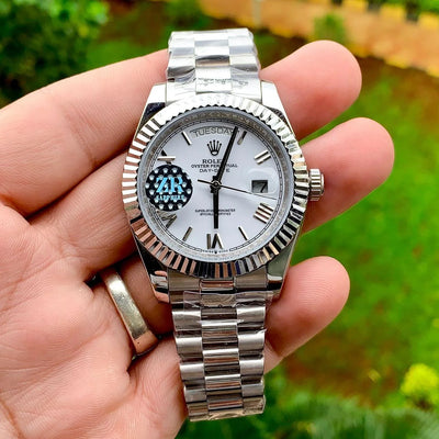 Rolex Daydate White Silver