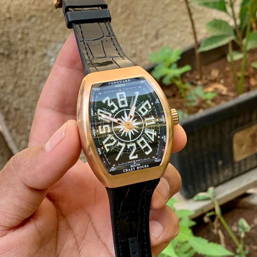 Franck Muller Crazy Hour Vanguard RoseGold Black