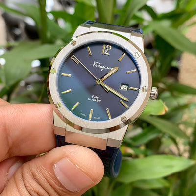 Ferragamo F-80 Classic Blue Leather