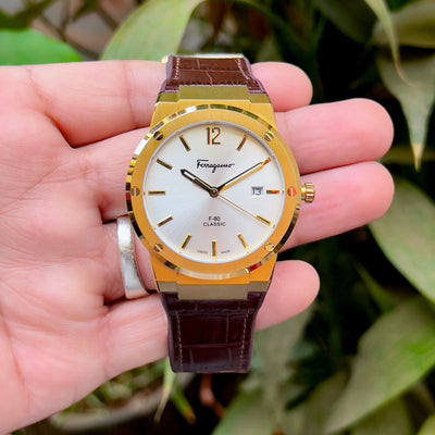 Ferragamo F-80 Classic White Leather