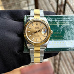 Rolex DateJust Champagne Gold Steel Swiss