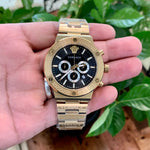 Versace Greca Logo Chrono Yellow Gold