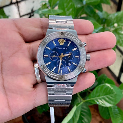 Versace Greca Logo Chrono Blue Quartz