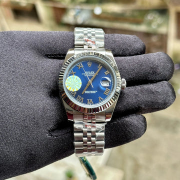 Rolex DateJust Blue Fluted Bezel Yz Factory
