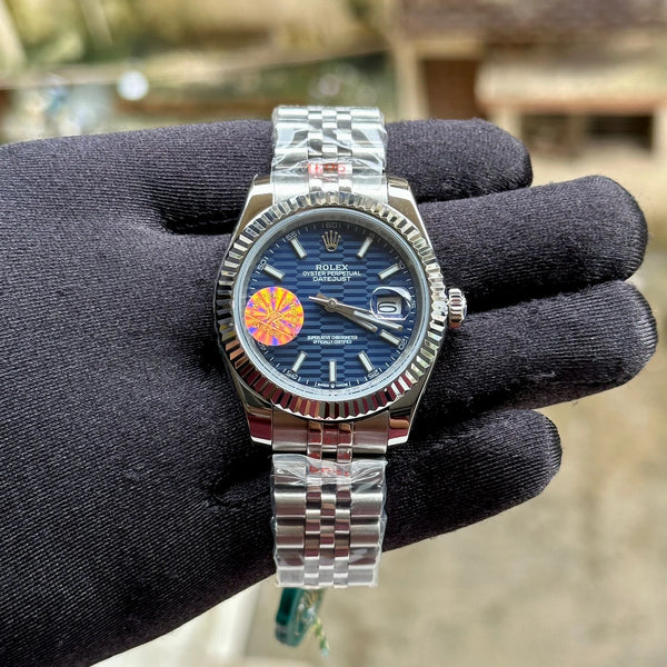 Rolex DateJust Silver-Blue Motif Dial Yz Factory