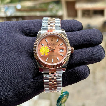 Rolex DateJust Silver-RG Fluted Bezel Jubilee YZ