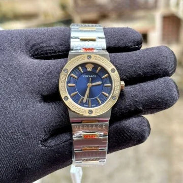 Versace VEVH00520 Silver Two-Tone Blue Dial