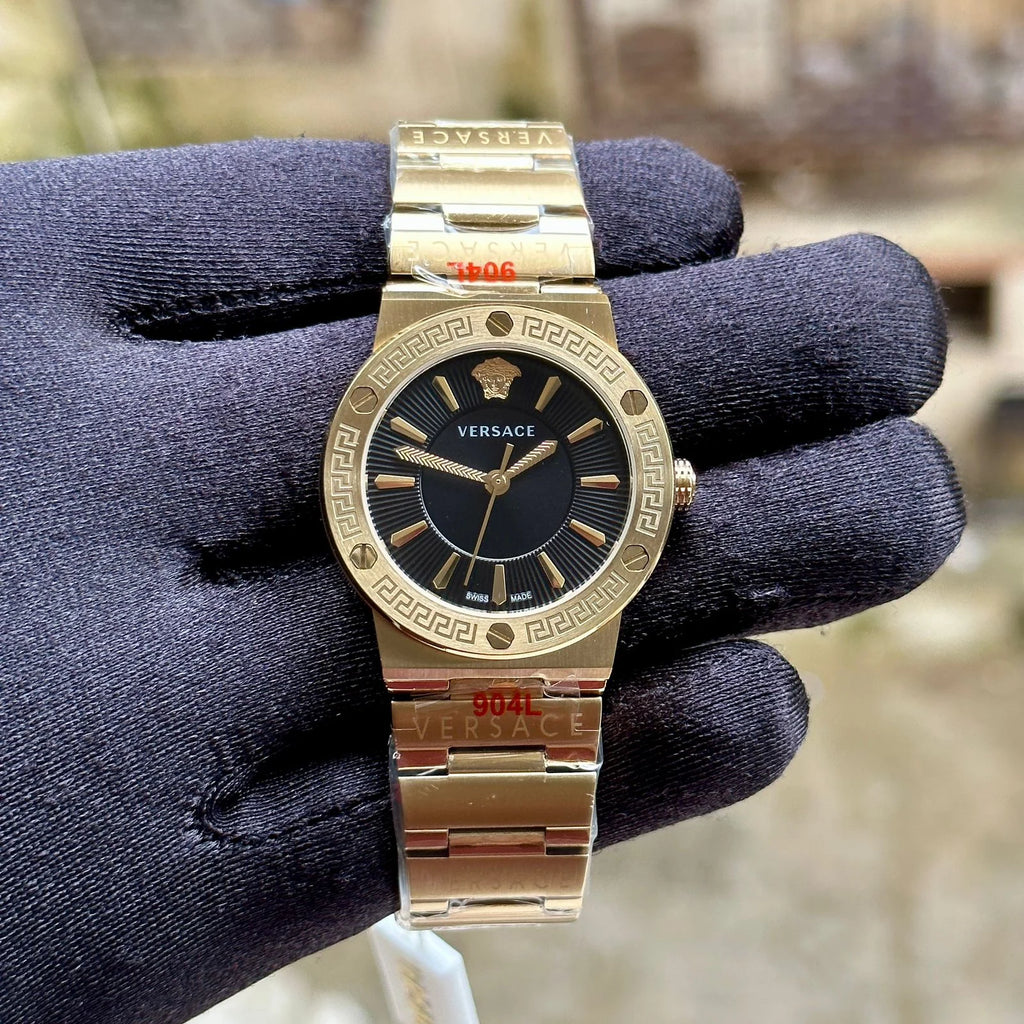 Versace Greca Logo Vevh00820 Black Dial