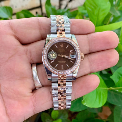 Rolex DateJust Two-Tone Diamond Bezel RG Ladies