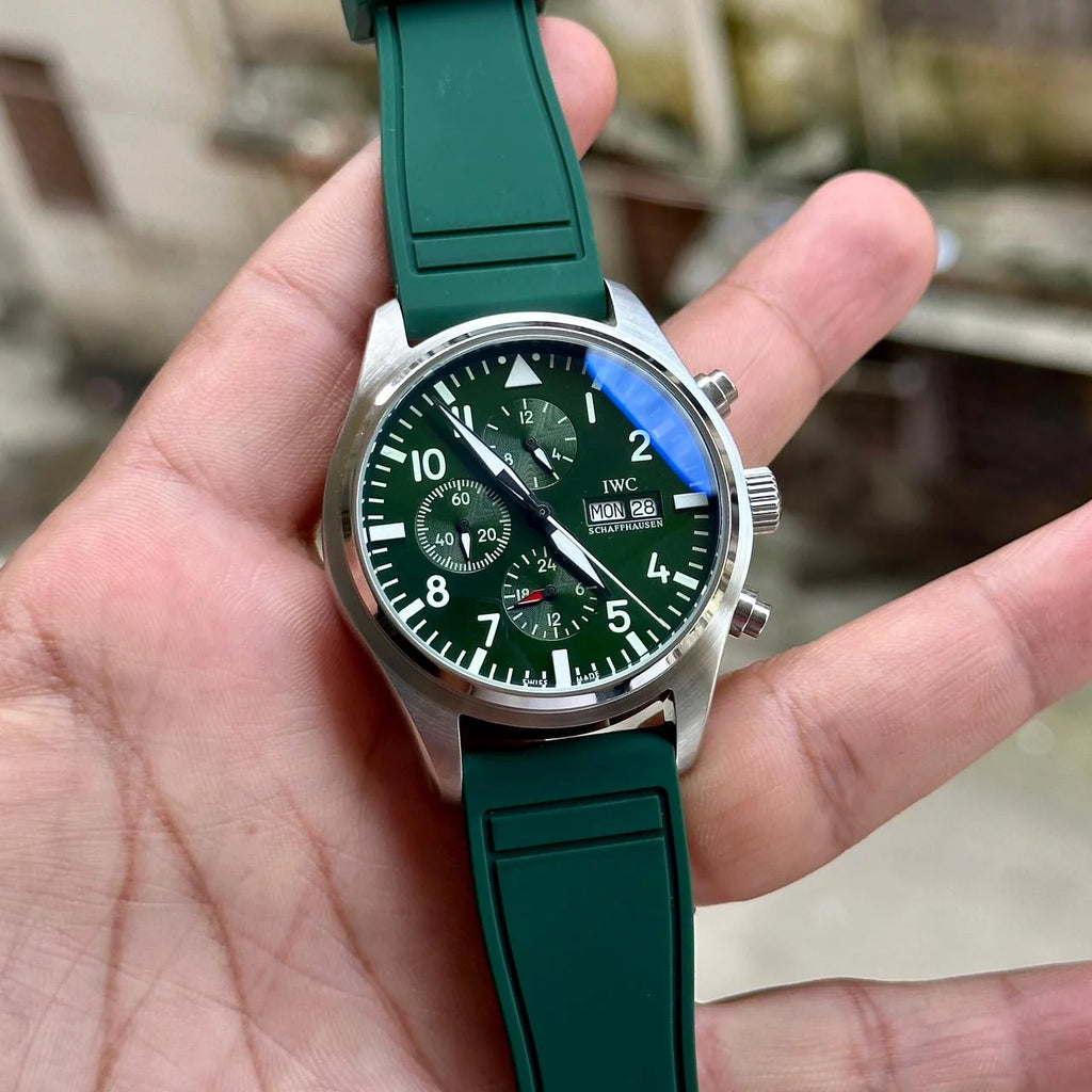 IWC Top-Gun Chronograph Green Silver Bezel