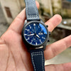 ساعة IWC بايلوت كرونوغراف بمينا أزرق وإطار أسود