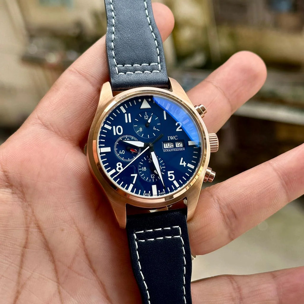 IWC Pilot’s Chrono Blue Dial-RG Bezel