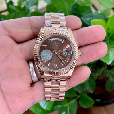 Rolex Daydate Oyester Rose Gold Brown