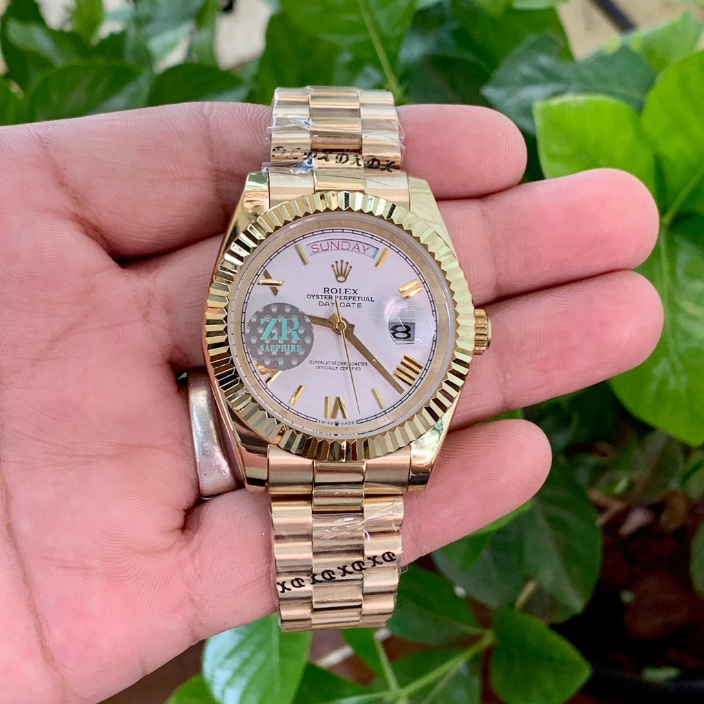 Rolex Day Date Gold White Dial