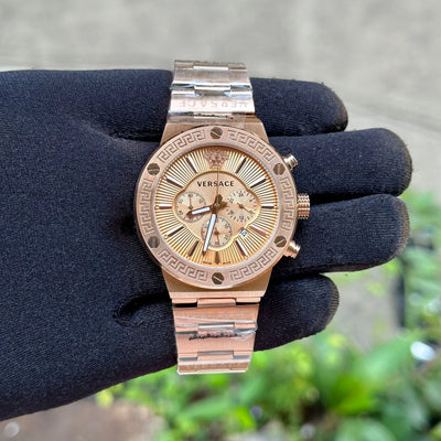 Versace Greca Logo Chronograph RoseGold