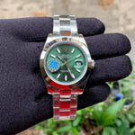 Rolex DateJust Oyster Green Dial Plain Bezel