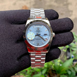 Rolex DayDate Roman Figure Silver Ice Blue YZ