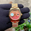 Rolex DayDate Oyster ذهب ألماس أرقام Yz