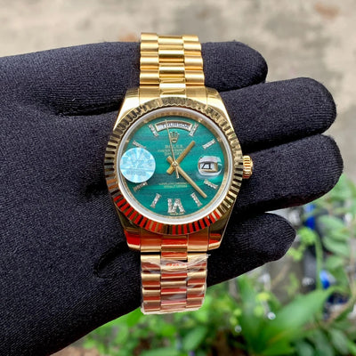 Rolex Day-Date Green Dial Diamond Figure